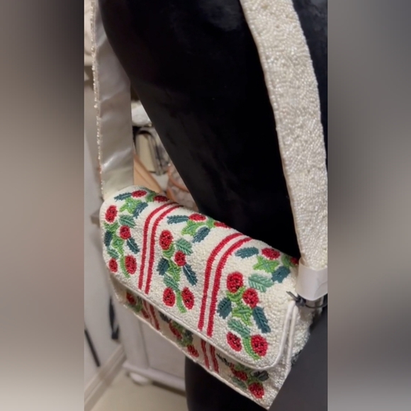 Rachel Zoe Beaded Clutch - White, Red, Green - Picture 6 of 8